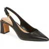Vince Camuto Hamden Pointed Toe Slingback Pump In Black Patent