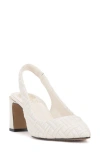 Vince Camuto Hamden Pointed Toe Slingback Pump In Coconut Cream Quilted Leather
