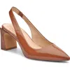 Vince Camuto Hamden Pointed Toe Slingback Pump In Tawny Birch Patent