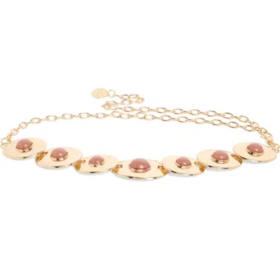 Vince Camuto Hammered Disc Resin Chain Belt In Gold