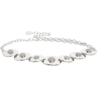 Vince Camuto Hammered Disc Resin Chain Belt In Metallic
