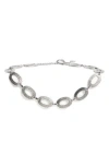 Vince Camuto Hammered Oval Chain Belt In Silver