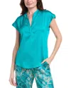 Vince Camuto Hammered Satin Blouse In Green
