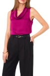 Vince Camuto Hammered Satin Sleeveless Cowl Neck Top In Wild Raspberry