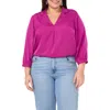 Vince Camuto Hammered Satin Top In Bloomberry