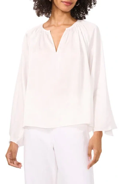 Vince Camuto Hammered Satin Top In New Ivory