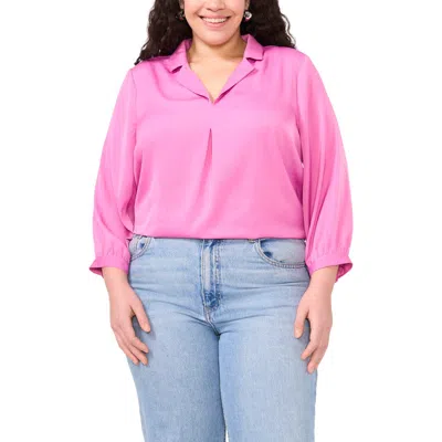 Vince Camuto Hammered Satin Top In Violet Blush
