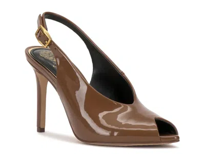 Vince Camuto Helenza Peep Toe Slingback Pump In Brown