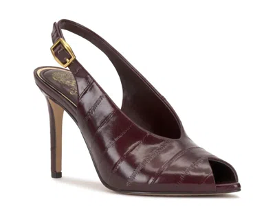 Vince Camuto Helenza Peep Toe Slingback Pump In Red