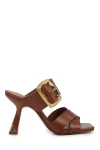 Vince Camuto Helya Heeled Buckle Sandals In Brown