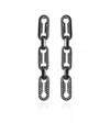 Vince Camuto Hematite-tone Link Dangle Drop Earrings In Silver,hematite