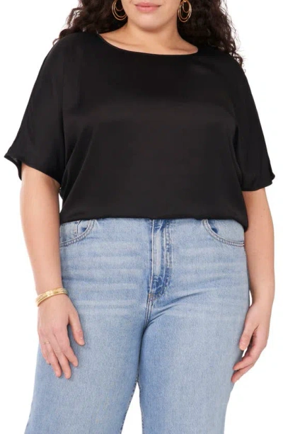 Vince Camuto High-low Baggy T-shirt In Rich Black