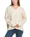 Vince Camuto Contrast High-low Sweater In Malted