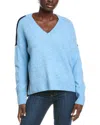 Vince Camuto Contrast High-low Sweater In Blue