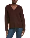 Vince Camuto High-low V-neck Sweater In Burgundy