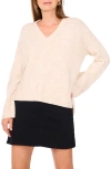 Vince Camuto High-low V-neck Sweater In Neutral