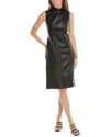Vince Camuto High-neck Princess Seam Midi Dress In Black