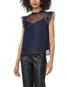 Shop Vince Camuto High Neck Ruffle Sleeve Tank