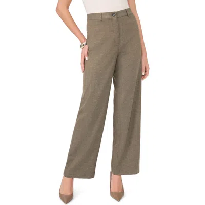 Vince Camuto High Waist Herringbone Straight Leg Pants In Green