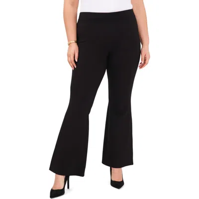 Vince Camuto High Waist Ponte Flare Leg Pants In Rich Black