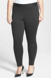 Vince Camuto High Waist Ponte Knit Leggings In Dark Heather Grey/grey