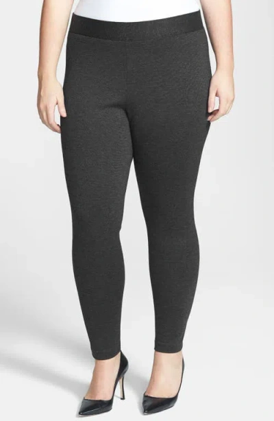 Vince Camuto High Waist Ponte Knit Leggings In Dark Heather Grey/grey