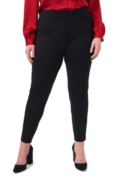 Vince Camuto High Waist Ponte Knit Leggings In Rich Black/black