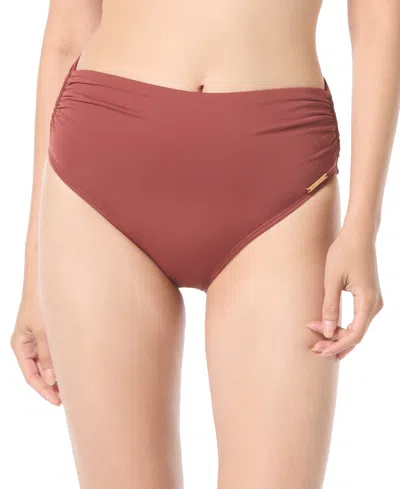 Vince Camuto High-waisted Bikini Bottoms In Cocoa