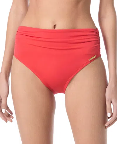 Vince Camuto High-waisted Bikini Bottoms In Red