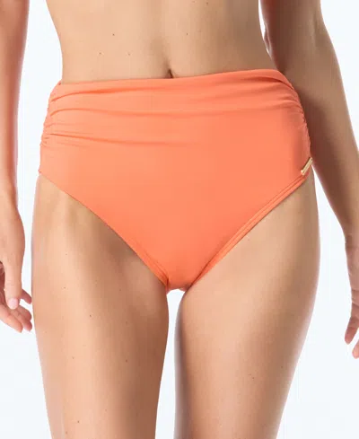 Vince Camuto High-waisted Bikini Bottoms In Orange