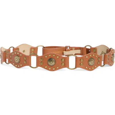 Vince Camuto Hip Slung Concho Belt In Burgundy