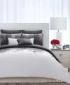 Vince Camuto Home Vince Camuto Lyon Full/queen 3 Piece Comforter Set In Grey And White