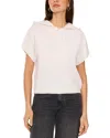 Vince Camuto Short Sleeve Hooded Sweater In Antique White