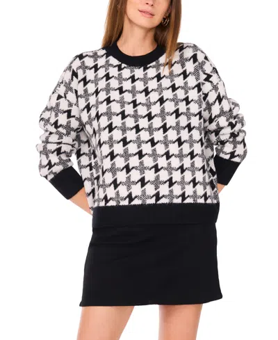 VINCE CAMUTO HOUNDSTOOTH PULL-ON SWEATER