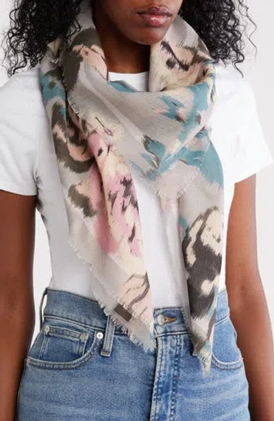 Vince Camuto Ikat Rose Print Gauze Square Scarf