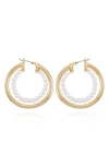 Vince Camuto Imitation Pearl Hoop Earrings In Goldtone