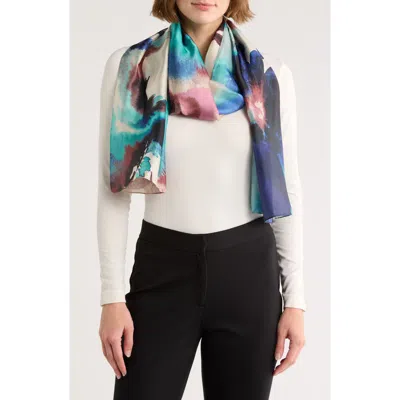 Vince Camuto Ink Bloom Oblong Scarf In Multi