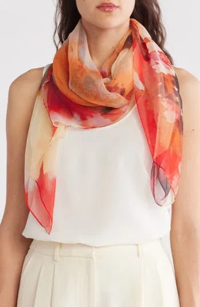 Vince Camuto Ink Bloom Square Scarf In Multi