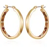 Vince Camuto Inside Out Crystal Pavé Hoop Earrings In Gold Tone