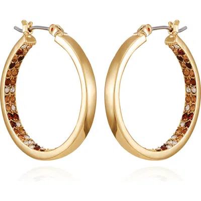 Vince Camuto Inside Out Crystal Pavé Hoop Earrings In Gold