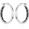 Vince Camuto Inside Out Crystal Pavé Hoop Earrings In Silver Tone