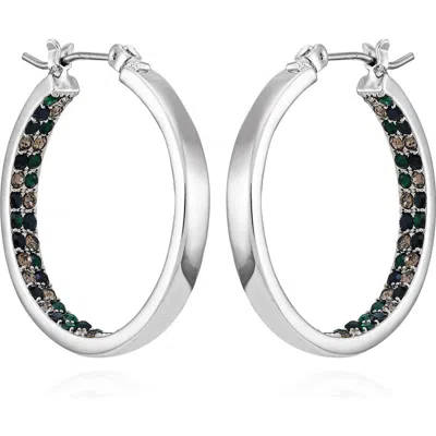 Vince Camuto Inside Out Crystal Pavé Hoop Earrings In Metallic