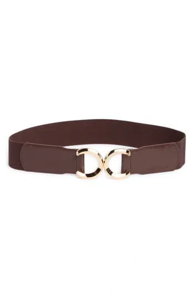 Vince Camuto Interlock Stretch Belt In Brown