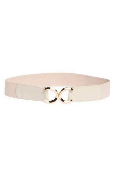 Vince Camuto Interlock Stretch Belt In Neutral