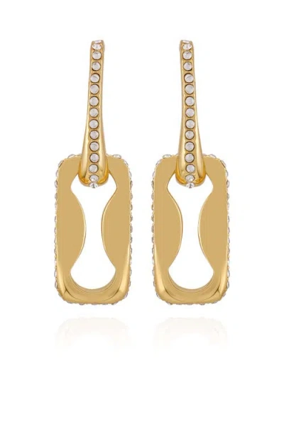 VINCE CAMUTO VINCE CAMUTO INTERLOCKING LINK EARRINGS WITH CRYSTAL PAVÉ