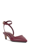 Vince Camuto Irva Womens Solid Leather Kitten Heels In Chianti