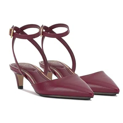 Vince Camuto Irva Pump Women's Chianti Pointed Toe Kitten Heel Htat1142 In Purple