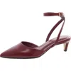 Vince Camuto Irva Womens Solid Leather Kitten Heels In Chianti
