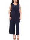 Vince Camuto Tie Front Wide Leg Jumpsuit In Blue