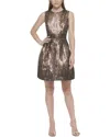 Vince Camuto Womens Metallic Mini Fit & Flare Dress